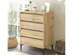Cómoda Com 4 Gavetas - Venprodin - Feltro 72 Cm - Antracite
