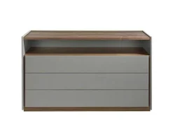 Cómoda De Madeira Cinzenta E Nogueira 7128