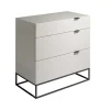 Cómoda Em Mdf Lacado Cinzento Perola Brilhante, Pegas 7020