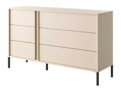 Cómoda 6 Gavetas Com Leds Bege - Elynia