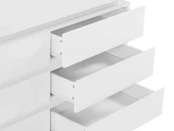 Cómoda 6 Gavetas Com Leds, Mdf Lacado A Branco - Flarancia