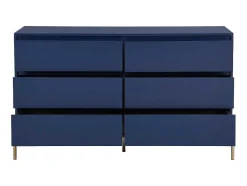 Cómoda 6 Gavetas Mdf E Metal Lacado A Azul E Dourado - Korasa De Pascal Morabito