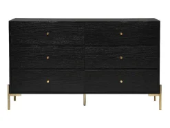 Cómoda 6 Gavetas Mdf E Metal Preto E Dourado - Milavia De Pascal Morabito