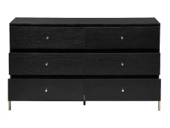 Cómoda 6 Gavetas Mdf E Metal Preto E Dourado - Milavia De Pascal Morabito