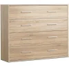 Cómoda 4 Gavetas 80X90X35 Cambriano-Branco