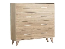 Cómoda 4 Gavetas 80X90X35 Cambriano-Branco