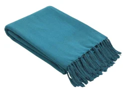 Colcha Com Franjas Em Algodao 230 X 250 Cm Azul - Segna