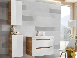 Coluna De Casa De Banho Cor Natural E Branca C35 X L22 X A75 Cm - Aruba