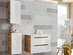 Coluna De Casa De Banho Cor Natural E Branca C35 X L22 X A75 Cm - Aruba