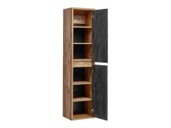 Coluna De Casa De Banho Suspensa Cor Natural E Antracite A170 Cm - Tikitiki
