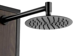 Coluna De Duche De Hidromassagem Preto Com Decoração Madeira A127 X L48,5 Cm - Ubala