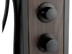 Coluna De Duche De Hidromassagem Preto Com Decoração Madeira A127 X L48,5 Cm - Ubala