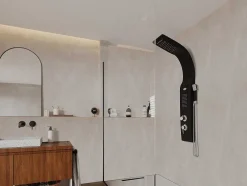 Coluna De Duche Hidromassagem Kourbea - Preta - 20 X 132 Cm