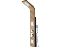 Coluna De Duche Hidromassagem Chuva Tropical E Painel Em Bambu Dimensoes 22*145 Cm - Dalima