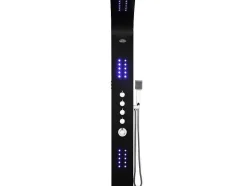 Coluna De Duche Hidromassagem Termostatico Com Leds Felicita - 20 X 165 Cm - Preto