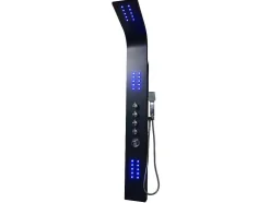 Coluna De Duche Hidromassagem Termostatico Com Leds Felicita - 20 X 165 Cm - Preto