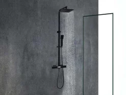 Coluna De Duche Termostatica Em Aco Inoxidavel Preto Mate - 125Cm - Peneda