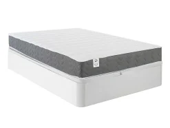 Conjunto Artigos De Cama 160 X 200 Cm Sommier Com Espaco De Arrumação Branco + Colchão De Espuma Hd - Heaven Da Dreamea