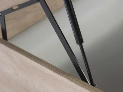 Conjunto Artigos De Cama 160 X 200 Cm Sommier Com Espaco De Arrumação Natural Claro + Colchão De Espuma Hd - Heaven Da Dreamea