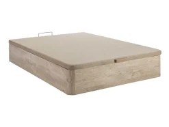 Conjunto Artigos De Cama 140 X 190 Cm Sommier Com Espaco De Arrumação Natural Claro + Colchão De Espuma Hd - Heaven Da Dreamea