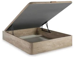 Conjunto Artigos De Cama 140 X 190 Cm Sommier Com Espaco De Arrumação Natural Claro + Colchão De Molas Ensacadas - Prestige Da Ysmee