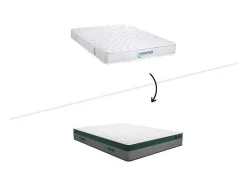 Conjunto Artigos De Cama 140 X 190 Cm Sommier Com Espaco De Arrumação Natural Claro + Colchão De Molas Ensacadas - Prestige Da Ysmee
