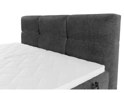 Conjunto Boxspring Cabeceira De Cama Acolchoada, Sommier Articulado Eletrico + Colchão + Sobrecolchão 2 X 90 X 200 Cm Antracite - Lodi Da Palacio