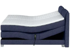 Conjunto Boxspring Cabeceira De Cama + Sommier De Relaxamento Eletrico + Colchão + Sobrecolchão Castel Da Palacio - 2X80X200 Cm -Tecido Efeito Ganga