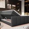 Conjunto Boxspring: Cabeceira, Sommier Com Espaco De Arrumação, Colchão, Sobrecolchão - Cinza Antracite - 160 X 200 Cm - Verone Da Dreamea