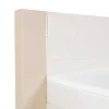 Conjunto Boxspring Completo - Cabeceira Com Leds + Sommiers + Colchão + Sobrecolchão Asti - 160X 200 Cm - Pele Sintética - Creme E Branco