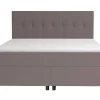 Conjunto Boxspring Completo Cabeceira + Sommiers + Colchão + Sobrecolchão Siero Da Ysmee - 160X200 Cm - Tecido - Cinzento