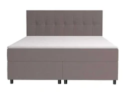 Conjunto Boxspring Completo Cabeceira + Sommiers + Colchão + Sobrecolchão Siero Da Ysmee - 160X200 Cm - Tecido - Cinzento