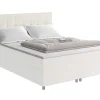 Conjunto Boxspring Completo Cabeceira + Sommiers + Colchão + Sobrecolchão Siero Da Ysmee - 160X 200 Cm - Tecido - Marfim