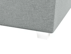 Conjunto Completo Boxspring Com Cabeceira + Sommier + Colchão + Sobrecolchão 140 X 200 Cm Tecido Cinza-Claro - Onan De Ysmee