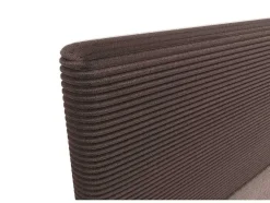 Conjunto Completo Boxspring Com Cabeceira + Sommier + Colchão + Sobrecolchão 160 X 200 Cm Veludo Canelado Castanho - Nara De Ysmee