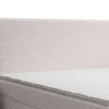 Conjunto Completo Boxspring Com Cabeceira + Sommier + Colchão + Sobrecolchão 160 X 200 Cm Veludo Canelado Bege - Nara De Ysmee
