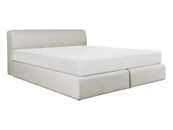 Conjunto Completo Boxspring Cabeceira De Cama + Sommier Com Leds + Colchão 160X200 Cm Tecido Cinza - Otaru De Ysmee