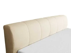 Conjunto Completo Boxspring Cabeceira De Cama + Sommier Com Leds + Colchão 160X200 Cm Tecido Bege - Otaru De Ysmee