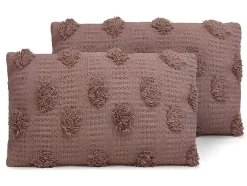 Conjunto De 2 Almofadas 100% Algodao Tufado De 30 X 50 Cm Cor-De-Rosa Velho - Jadel