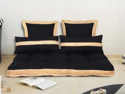 Conjunto De 2 Almofadas Em Algodao E Em Juta 30 X 60 Cm Cor Natural E Preta - Natura