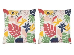 Conjunto De 2 Almofadas Floridas Em Algodao 45 X 45 Cm Multicolor - Bariola