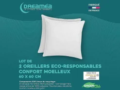 Conjunto De 2 Almofadas Recicladas De 60 X 60 Cm Da Dreamea Com Capa 100% Microfibra - Rosa