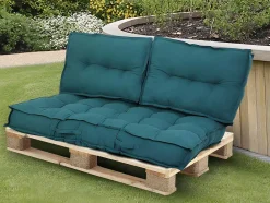 Conjunto De 2 Almofadoes De Encosto Para Palete Baila - Algodao - 40X60X12 Cm - Azul