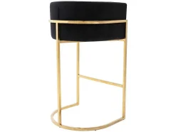 Conjunto De 2 Bancos Altos Em Veludo E Aco Inoxidavel Preto E Dourado - Peria De Pascal Morabito