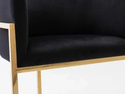 Conjunto De 2 Bancos Altos Em Veludo E Aco Inoxidavel Preto E Dourado - Peria De Pascal Morabito