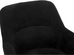 Conjunto De 2 Cadeiras Com Apoios De Bracos Em Tecido E Metal Preto - Heka