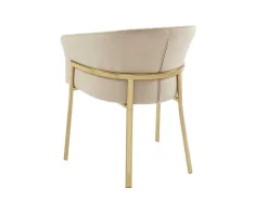 Conjunto De 6 Cadeiras Com Apoios De Braco Em Veludo E Metal Dourado, Cor Bege - Zaova De Pascal Morabito