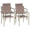 Conjunto De 4 Cadeiras De Aluminio Em Tons - Têxtilene Taupe