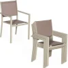 Conjunto De 8 Cadeiras De Aluminio Em Tons - Têxtilene Taupe