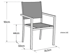 Conjunto De 8 Cadeiras De Aluminio Em Tons - Têxtilene Taupe